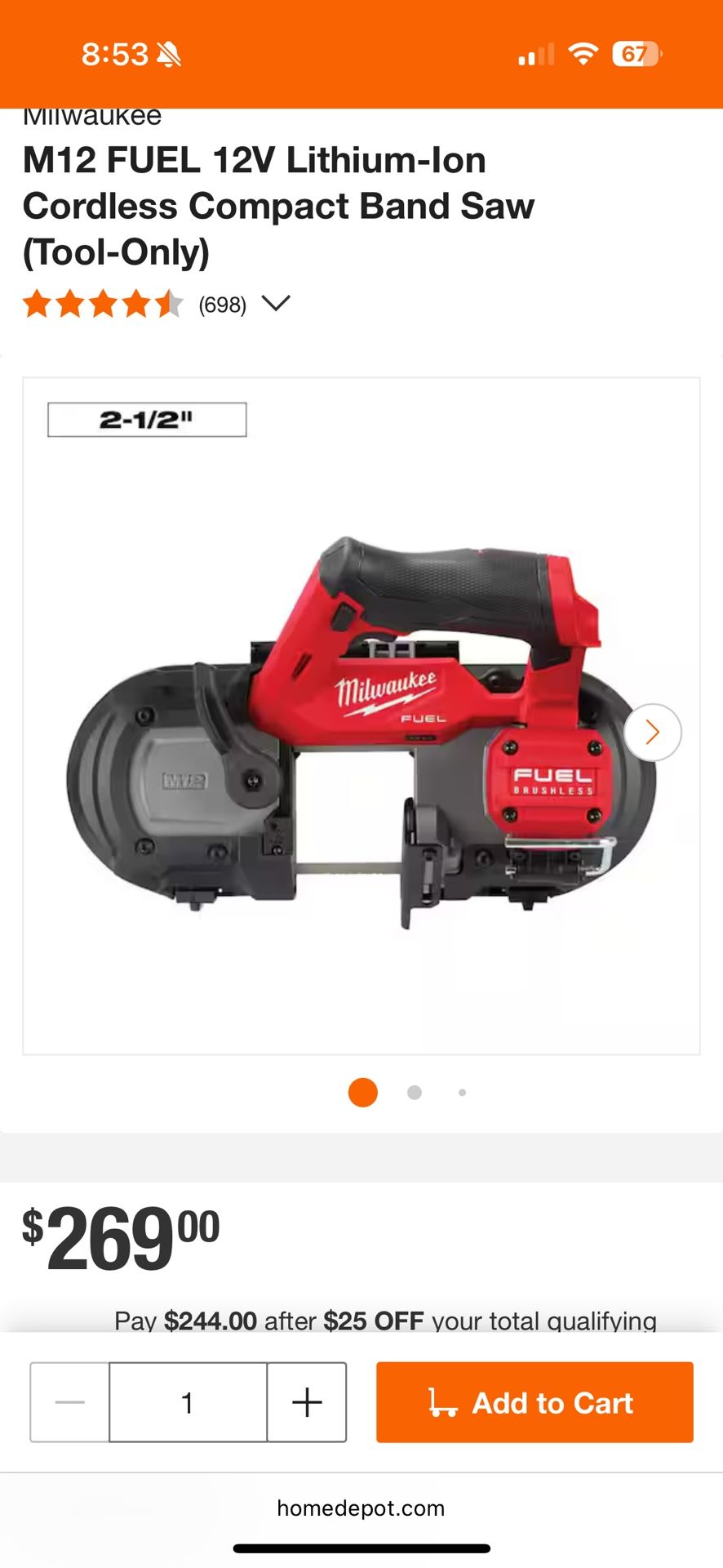 M12 FUEL 12V Lithium-Ion Cordless Compact Band Saw (Tool-Only)