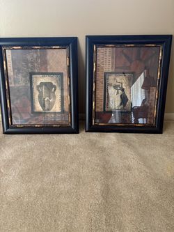 Set of 2 Framed African-Inspired Art Prints