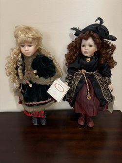 Set of 2 Victorian Porcelain Dolls