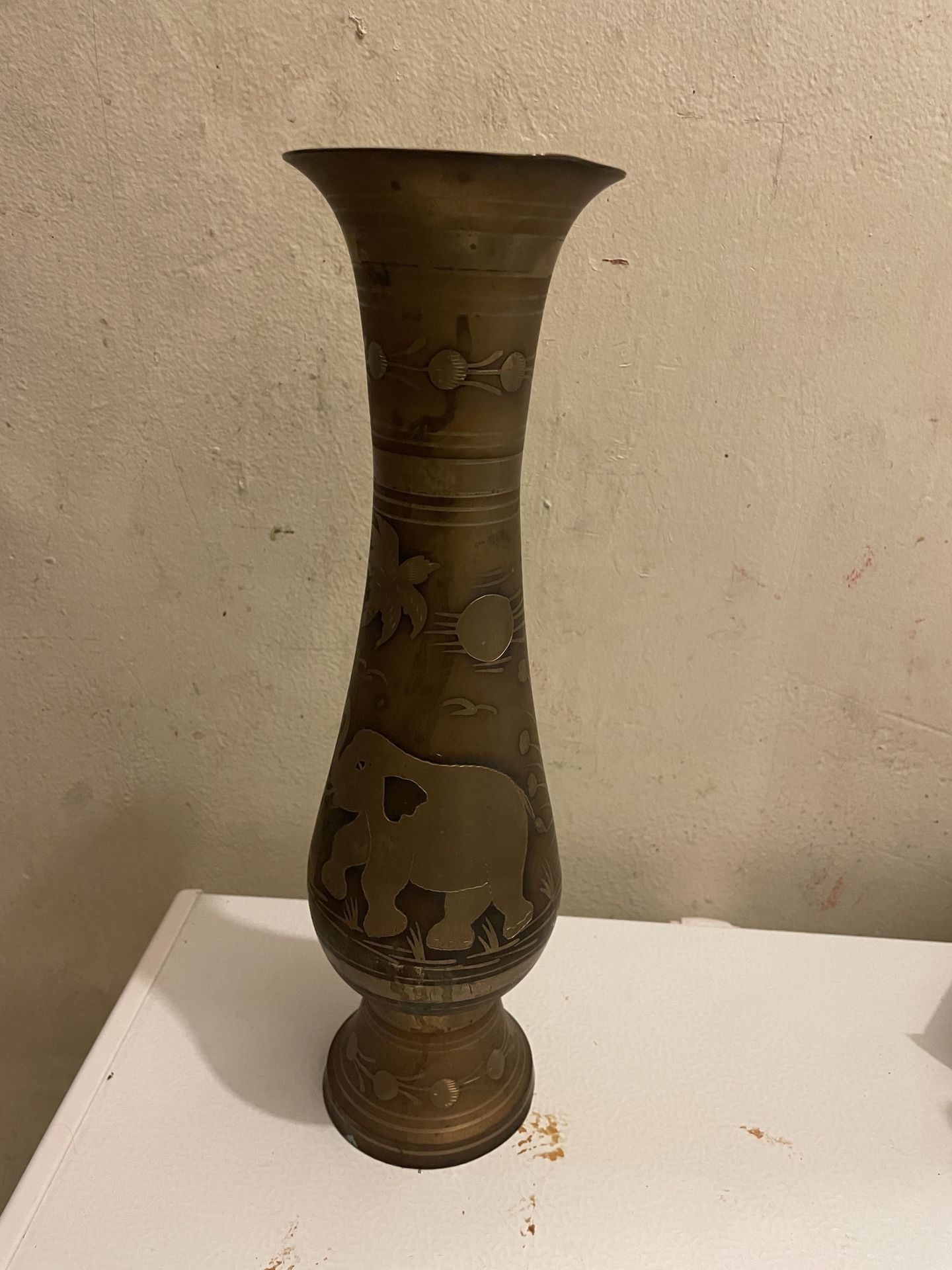 Brass Gold Yellow Flower Vase