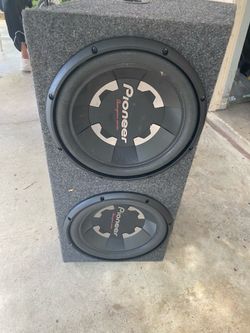 2 12 in pioneer comp series sub woofers box included