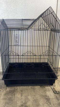 You & Me Parakeet Ranch House Cage, 22" H, Navy