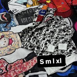 bape hoodie with black and white camo