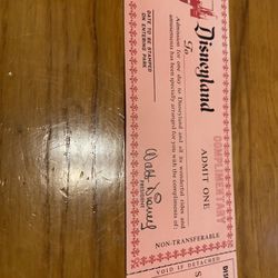 1955 Disneyland Complimentary Pass 