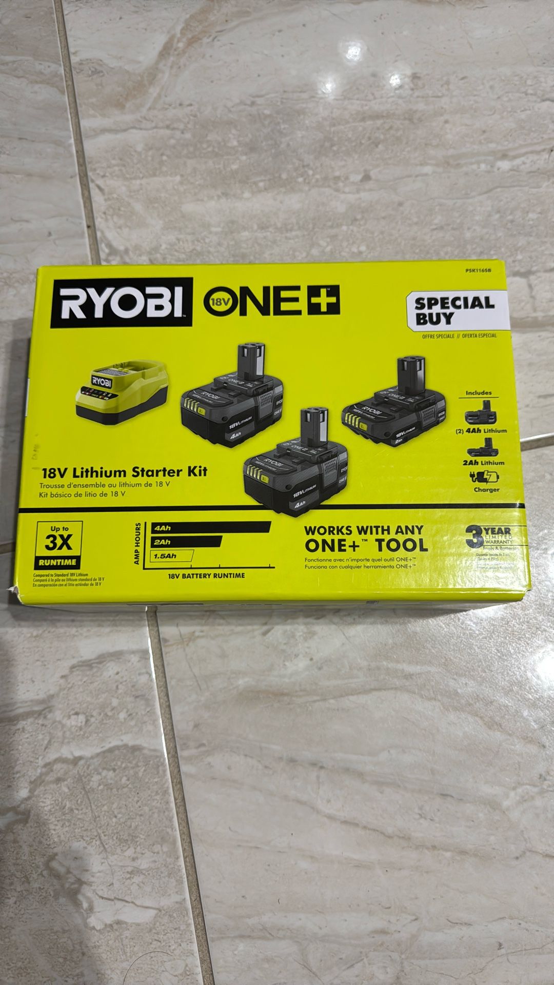 $125 Ryobi One 2 Of 4Ah, 1 Of 2Ah And Charge
