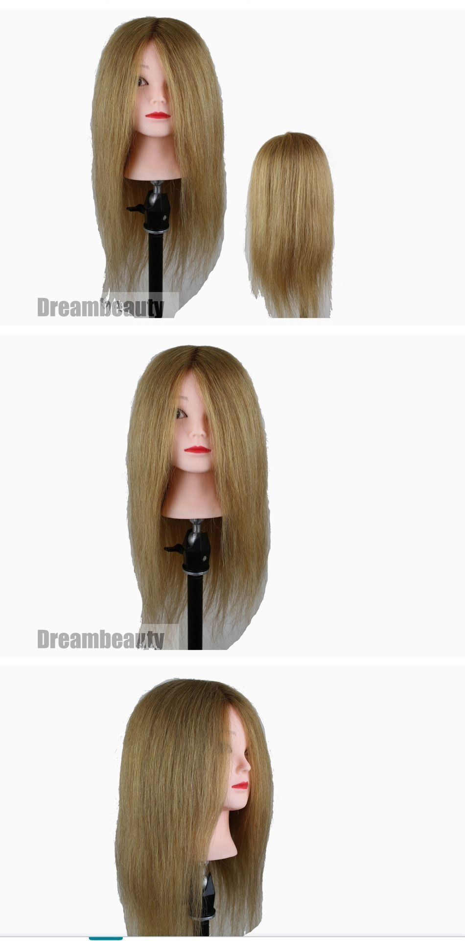 Hairdressing Training Head, Human Hair 20”
