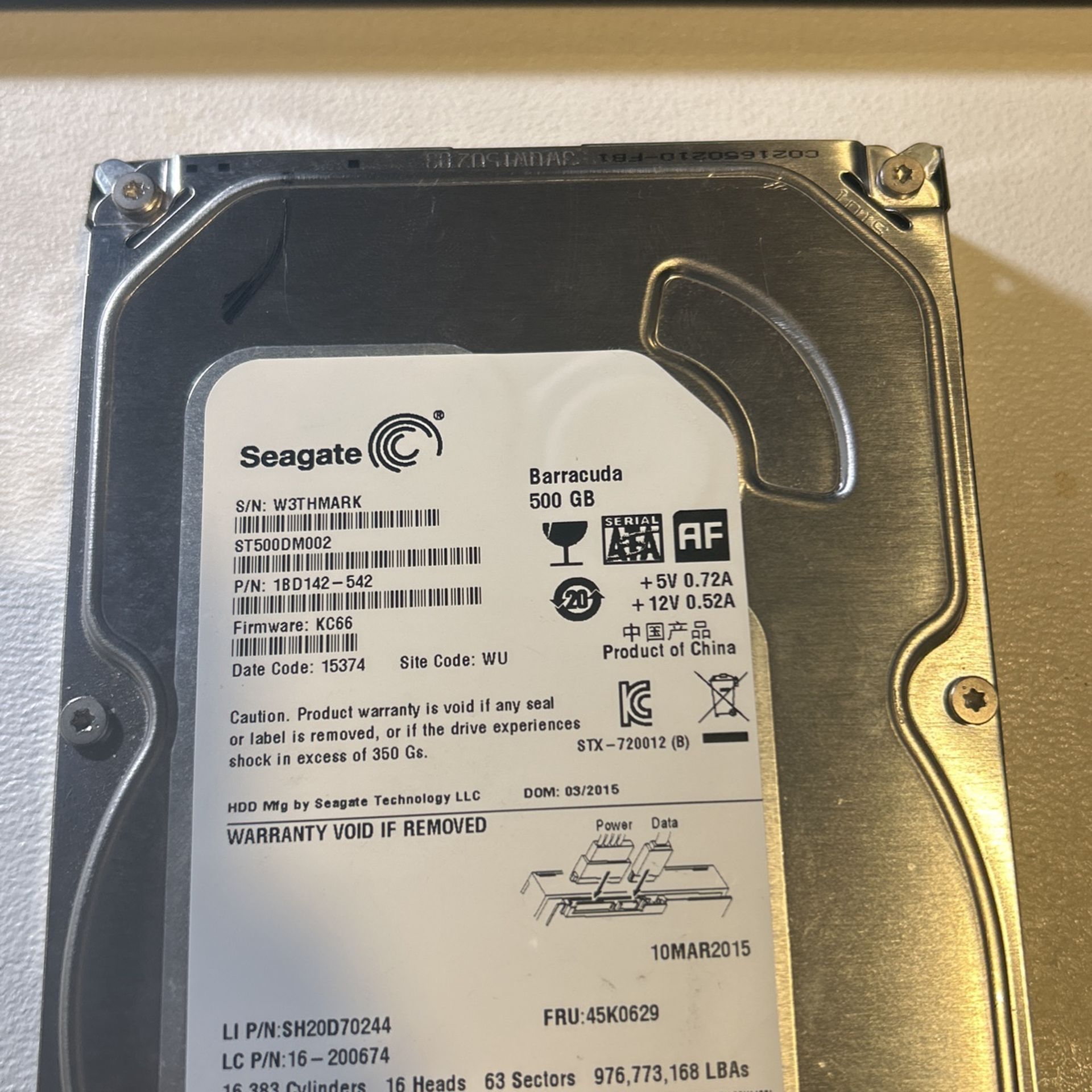 Seagate Barracuda 500gb 3.5” HDDs