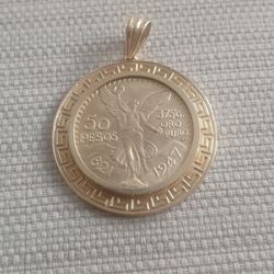 14k Neckless And 14k Centenario With The Bezel 