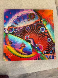 Limited Edition Original Signed Fractal Digital Art Canvas – Vibrant Rainbow Abstract, 20