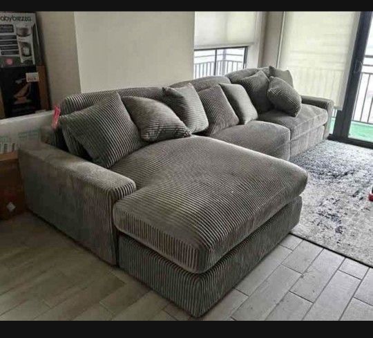 Very Large Sectional Sofa Plush Cozy 145x71 NEW Finance Available