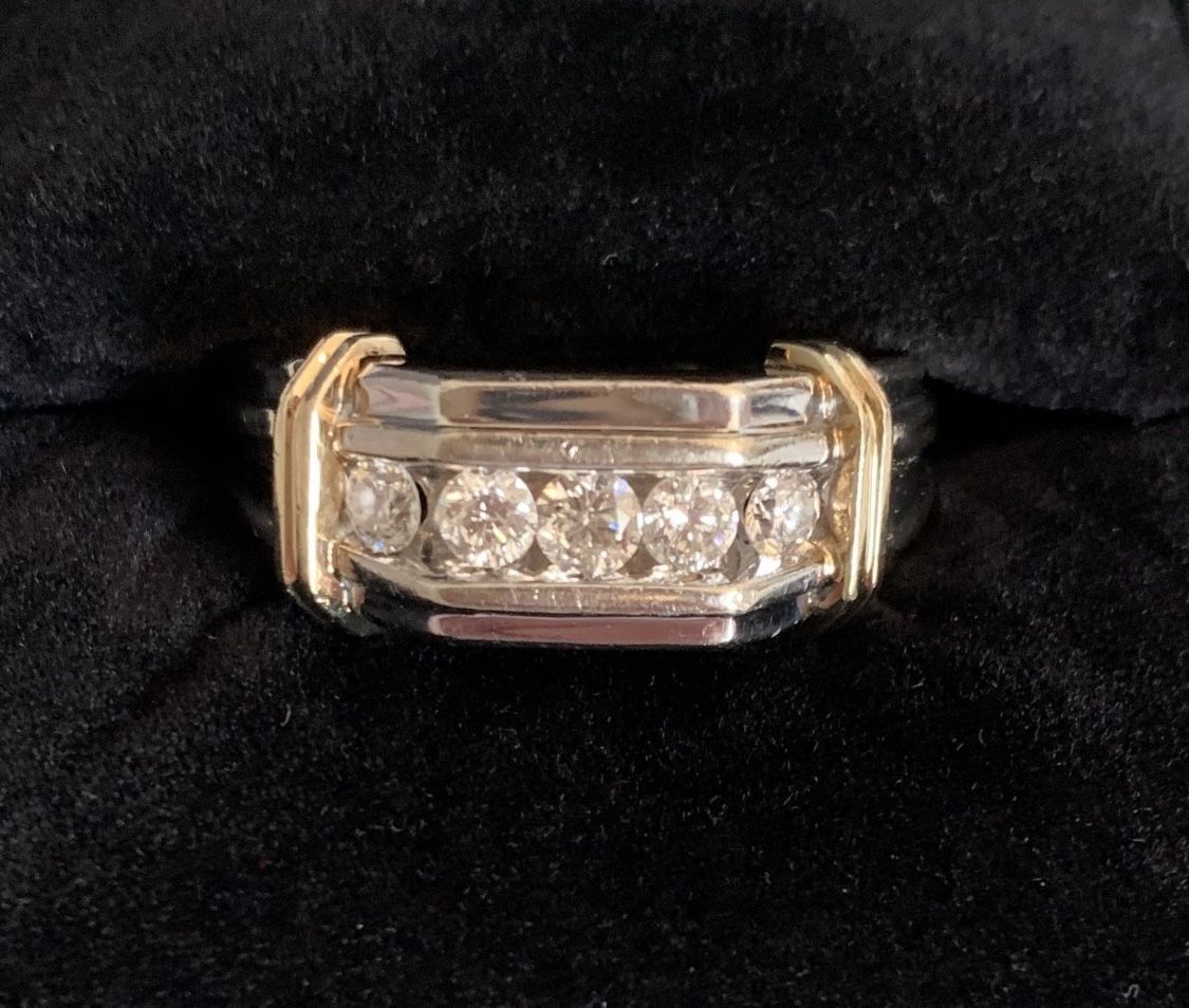 Men’s .5ct Earth Mined Two Tone Gold Band