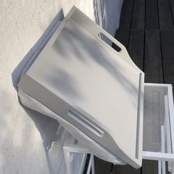 Rossie Home Portable Lap Work Eat Serve Tray wDetachable Pillow Grey (Silver Lake)