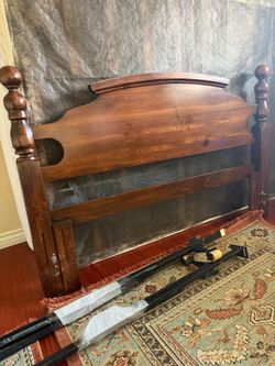 Queen bed frame and mattress