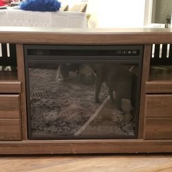 Media Cabinet With Electric Fireplace