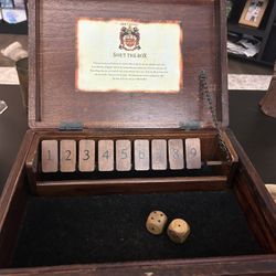 Vintage Wooden Old Century Shut-The-Box English Pub Game
