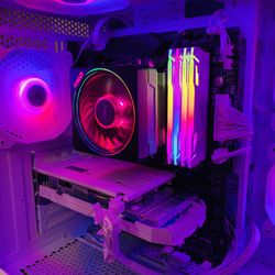 New Gaming Desktop Build With 24” Monitor- 64GB DDR4 Ram, Ryzen 7 5700X, 2TB NvME SSD+4TB HDD,  8GB GPU, WI-FI, Windows 11 Pro 64Bit, MS Office 2024