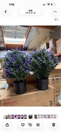 Pcs Artificial Lavender & Eucalyptus Topiary Tree for Porch(Purple-Green)
