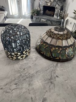 2 Stained Glass Lamp Shades (please read description)