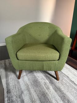 Set of 2 Olive Green Mid-Century Modern Accent Chairs – At Home