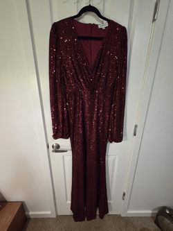 Fairy Godmother (Shrek) Costume – Sequin Maxi Dress + Silver/Blonde Wig – Size XL