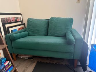 Green Velvet Loveseat