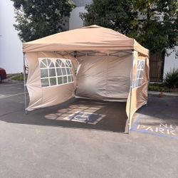 New 10 ft. x 10 ft. White Patio Canopy Tent Pop Up with Sidewallls