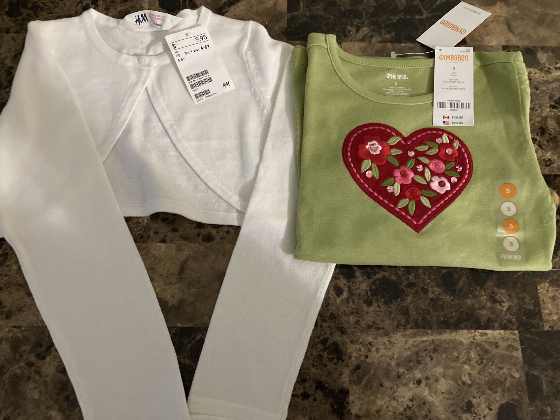 NEW with TAGS! GYMBOREE Size 5 Shirt and Sweater (Both for $8)