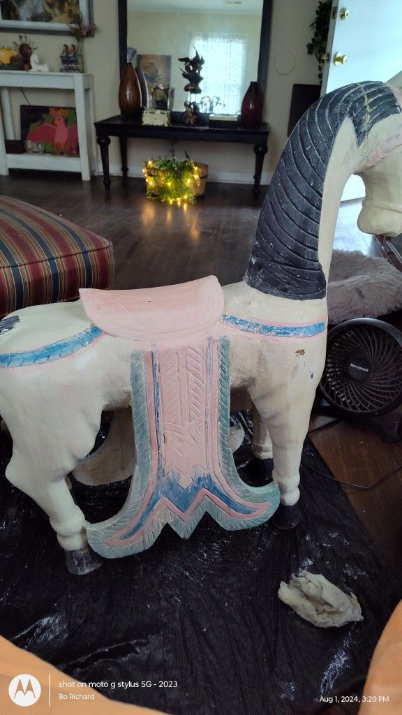 Antique Solid Wood Horse