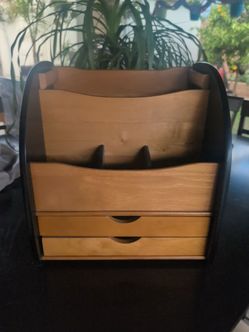 Wooden Desktop Organizer with Drawers