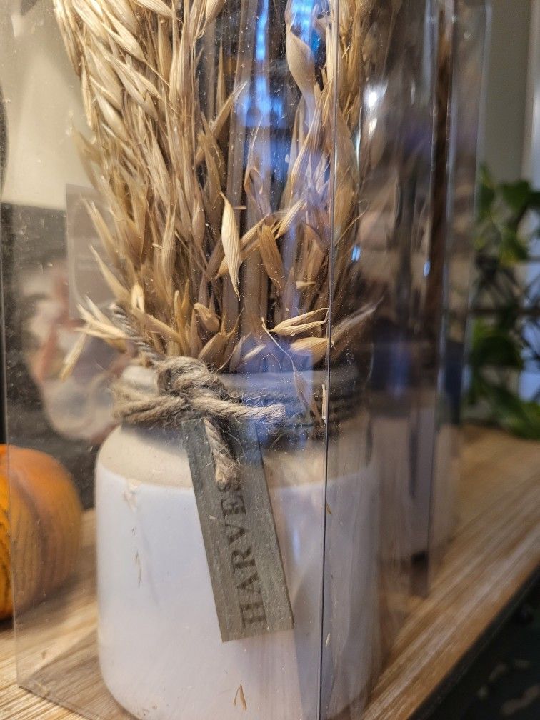 Set Of 2 Dried Grass Harvest Table Decor