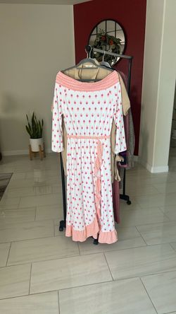 White & Pink Floral Maxi Dress