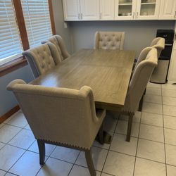 Lorient 7pc Raymour and Flanigan Dining Table Set 