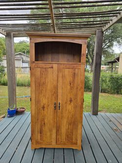 Solid Wood Computer Armoire / Media Entertainment Cabinet – 6ft Tall