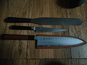 Vg10 kanngou Japan chef knife and two of their chef knife and spatula