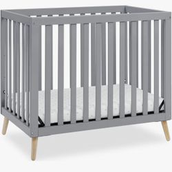 Delta Mini Crib- Grey | Mattress Included