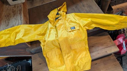 Vintage West Marine jacket size small rain coat foul weather yellow nylon
