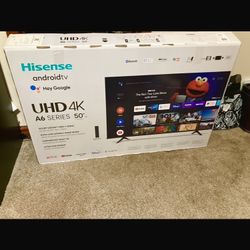 *OPEN BOX* 50” 4K LED SMART TV: High-End Ultrathin Hisense Android TV Smart Television LIKE NEW with Remote