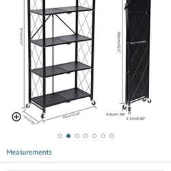 Tier Heavy Duty Foldable Metal Rack Storage Shelving Unit with Wheels Moving Easily Organizer Shel