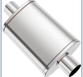 3 inch Universal Mufflers Single Chamber, 3.00” Center In / 3.00” Center Out, 20" Overall Length Straight-Through Mild Steel Performance Muffler, Suit
