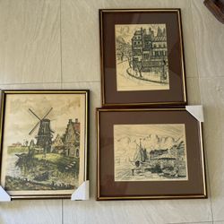 3 Framed Art Pieces By L. Mariae