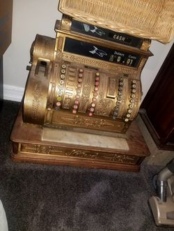 National Antique Brass Cash Register in near Pristine Condition