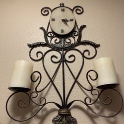 Wall Clock And Candle Holder 