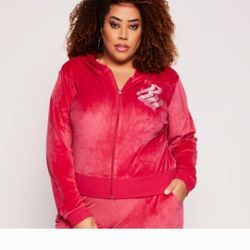 Rocawear Rhinestone Velour Zip Front Jacket