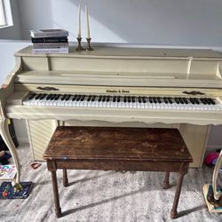 Schaefer & Sons spinet or console piano. 