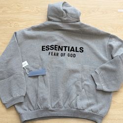 Size Large Essentials Fear Of God Dark Oatmeal  Hoodie  HEATHER GREY .