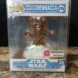 Funko POP! Chewbacca Battle At Echo Base 374 Star Wars Flocked Amazon Exclusive