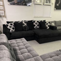 Black Oversized Comfortable Sectional ‼️take It Home With $39 Easy Approval ‼️