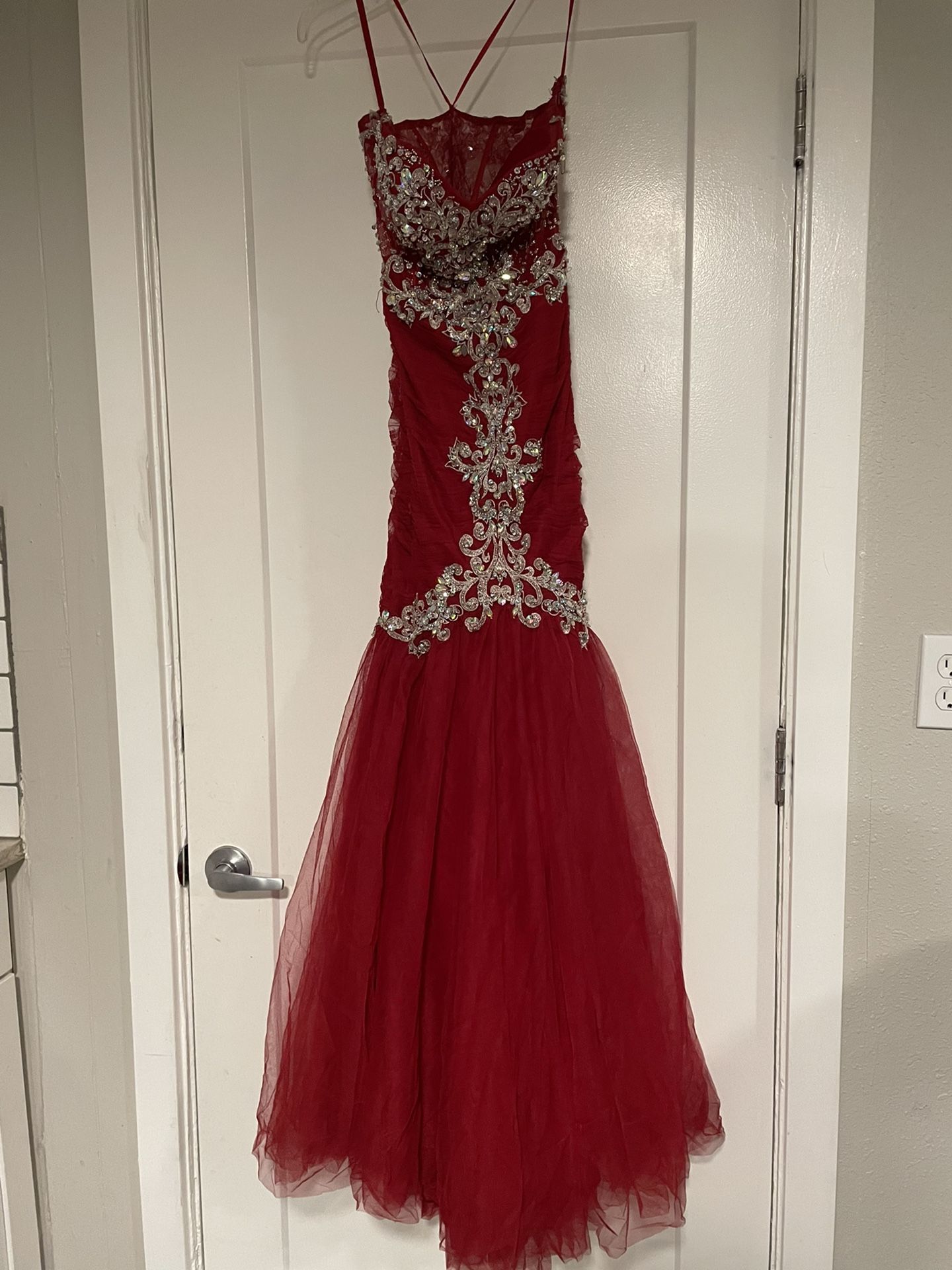 Red Mermaid Style Prom Dress