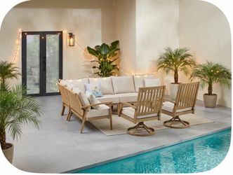 BRAND NEW PATIO SECTIONAL WITH 2 SWIVEL CHAIRS