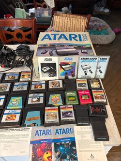 Atari 5200 Boxed Console 2-port & 2600 System Lot -41 Games Pitfall 2 Digdug CIB